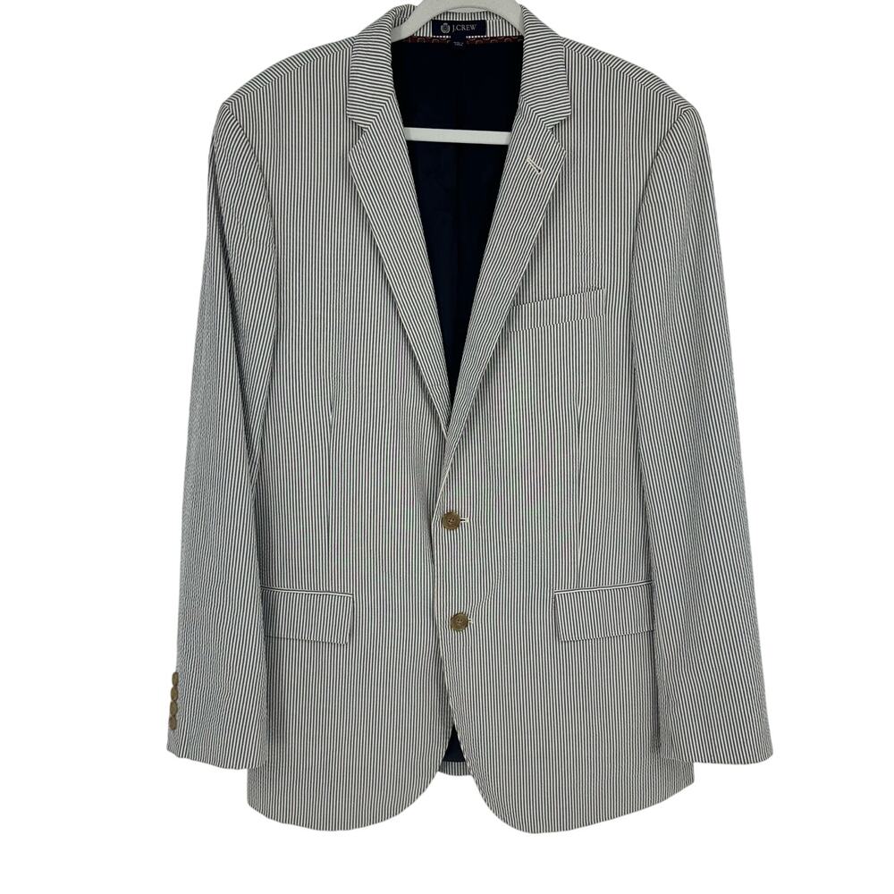 J. Crew Mens 44L Ludlow Jacket Striped Preppy Nautical Old Money Blazer Classic